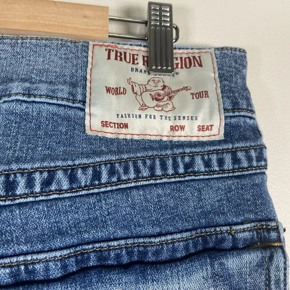 True‎ Religion Ricky SN Flap Relaxed Straight Jeans ($159) Medium Wash 34 X 34